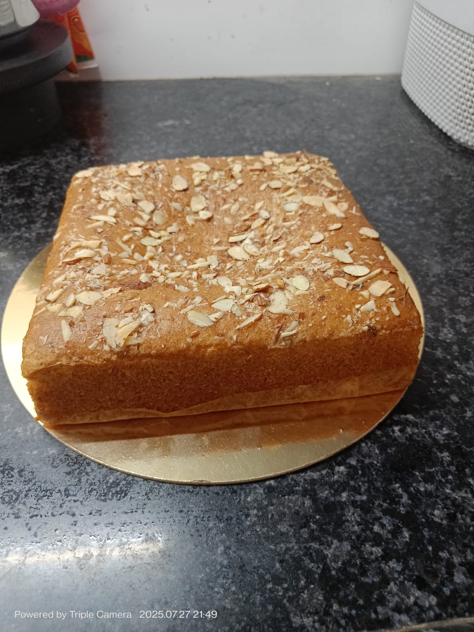 Caramel almond cake from Ratna's Cakery